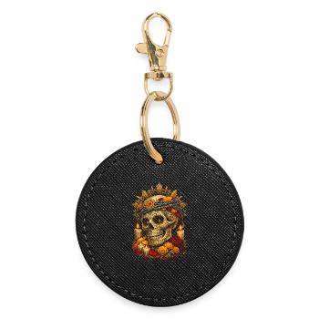 Dia De Los Muertos - Runder Schlüsselanhänger - Schwarz - Vorne