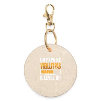 Un Papa Ne Vieillit Pas Il Level Up Humour Gamer - Porte-clés rond - huître - Devant