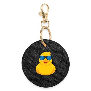 Sunglasses Rubber Duck - Round Keyring - black - Front