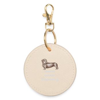 Quality German Dachshund Engineering - Round Keyring - oyster - Front