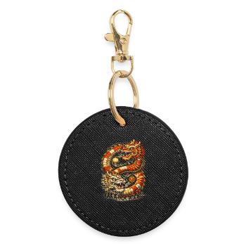 Danse du Dragon Drachentanz - Porte-clés rond - noir - Devant