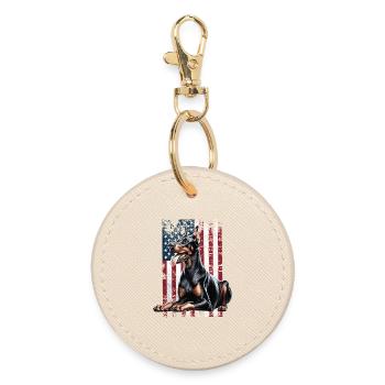 Doberman US Dobermann - Porte-clés rond - huître - Devant
