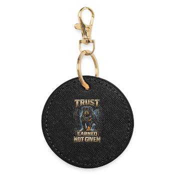 Rottweiler Dog - Round Keyring - black - Front