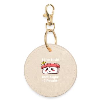 Sushi Meme Charm - Round Keyring - oyster - Front