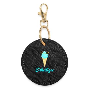 Eisheiliger Eis Eiscreme Heiligenschein Sommer Fan - Round Keyring - black - Front