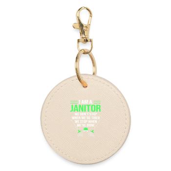 caretaker - Round Keyring - oyster - Front