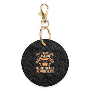 Retired Electrician Legend - Retirement Gift - Round Keyring - black - Front