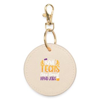 Nail Designer Nail Designer Cosmetics Nail Salon - Round Keyring - oyster - Front