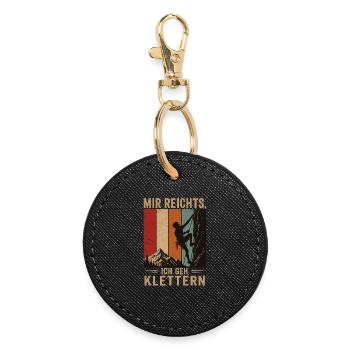 Mir reichts Ich geh klettern Retro Bergsport - Runder Schlüsselanhänger - Schwarz - Vorne