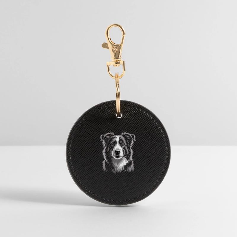 Boder Collie Runder Schlüsselanhänger