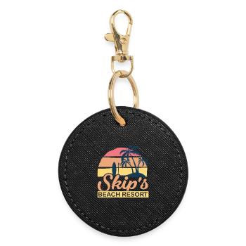 Skip's Beach Resort tropischer Sommerurlaub - Runder Schlüsselanhänger - Schwarz - Vorne