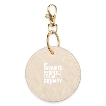 My Favorite People Call Me Grumpy - Round Keyring - oyster - Front