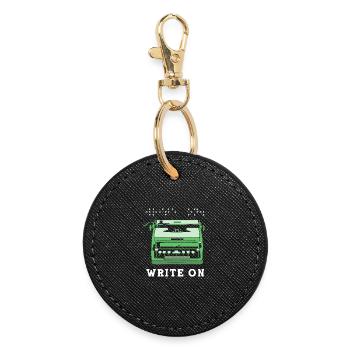 Blindenschrift Braille Blind - Round Keyring - black - Front