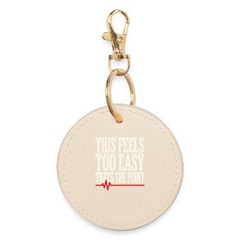 Zone 2 Training Heart Rate Training Easy - Round Keyring - oyster - Front