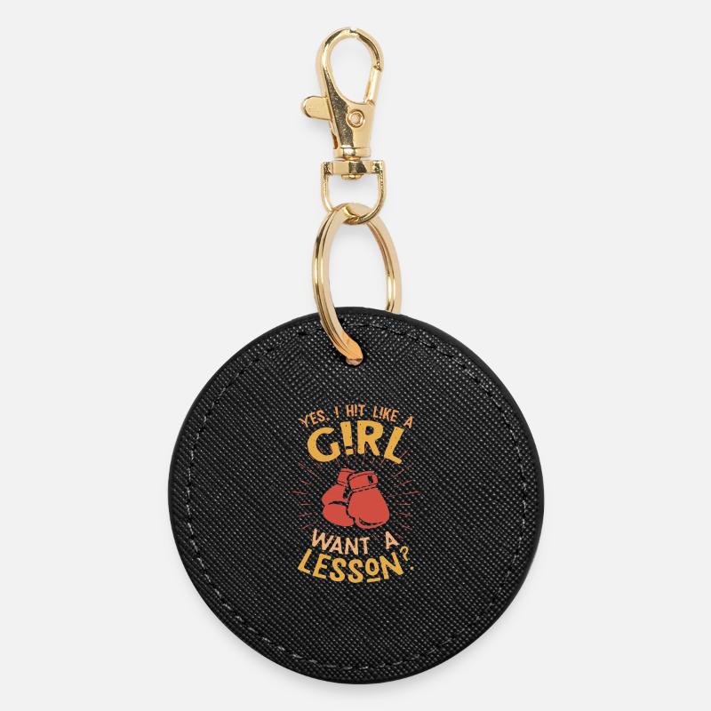 Diction du pouvoir féminin : Bats comme une fille - Porte-clés rond - noir