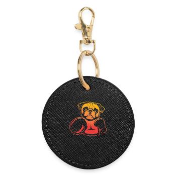 Carlin boxeur – Plaisir boxeur carlin - Porte-clés rond - noir - Devant