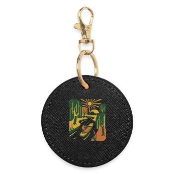 Nature rétro vintage - Porte-clés rond - noir - Devant