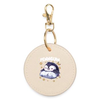 Penguin Pennguin Pajama Late Riser Morning Grouch - Round Keyring - oyster - Front