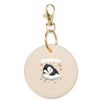 Pennguin Penguin Sleepyheads Late Riser Cuddle - Round Keyring - oyster - Front