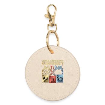 Neurodiversity Autism Chemistry Periodic Table - Round Keyring - oyster - Front