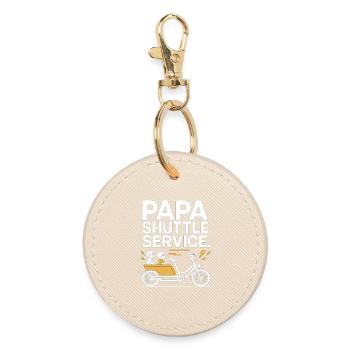 Papa Shuttle Service Lastenrad Papa - Runder Schlüsselanhänger - Auster - Vorne