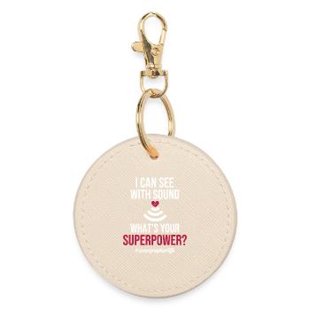 Sonography Superpower: See with Sound - Round Keyring - oyster - Front