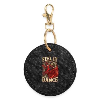 Le flamenco : Ressentez-le ou ne dansez pas - Porte-clés rond - noir - Devant