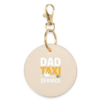 Dad Taxi Service Lastenrad Papa - Runder Schlüsselanhänger - Auster - Vorne