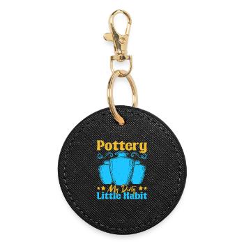 Cadeaux pour les potiers Poterie Sale habitude - Porte-clés rond - noir - Devant