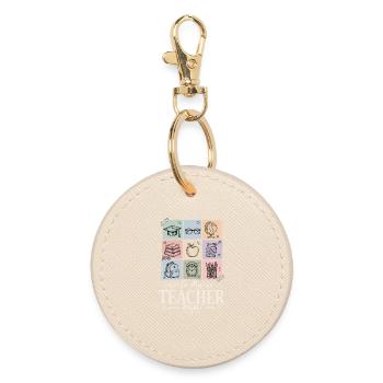 Teacher Era School Shirt - Round Keyring - oyster - Front