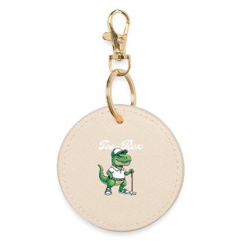 Tee Rex Dinosaurier-Golf Lustiger Golfer-Humor - Runder Schlüsselanhänger - Auster - Vorne