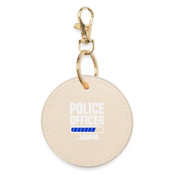  Police Officer loading Police School Grad Police - Round Keyring - oyster - Front