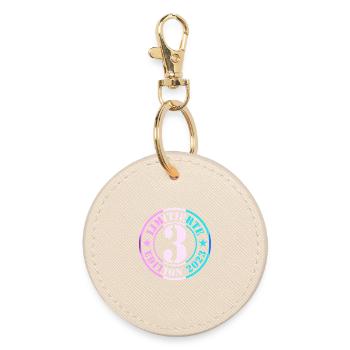 3rd Birthday Young Girls - Round Keyring - oyster - Front