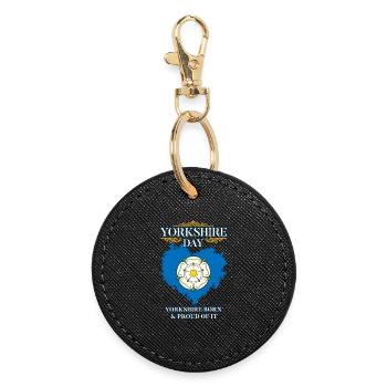 Yorkshire Day Yorkshire Proud Of It Rose Flag - Runder Schlüsselanhänger - Schwarz - Vorne