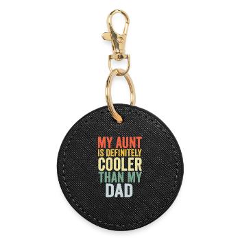 Tante plus cool que papa Tee - Porte-clés rond - noir - Devant