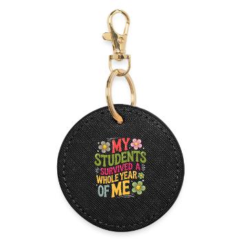 My Students Survived A Whole Year of Me Teacher - Porte-clés rond - noir - Devant