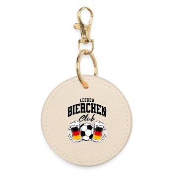 Lecker Bierchen Club Fußball Deutschland - Runder Schlüsselanhänger - Auster - Vorne