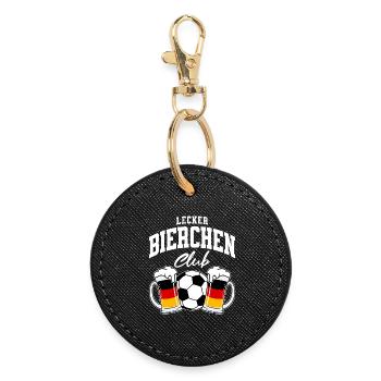 Lecker Bierchen Club - Fußball Deutschland - Runder Schlüsselanhänger - Schwarz - Vorne
