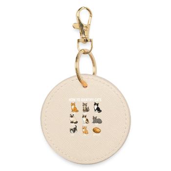 Comment reconnaître les chats : diagramme drôle de chat - Porte-clés rond - huître - Devant
