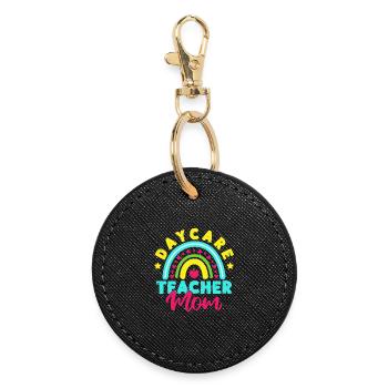 Pre K Teacher Daycare Mom Kindergarten Teacher - Runder Schlüsselanhänger - Schwarz - Vorne