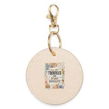 All My Troubles Are Soap Bubbles - Round Keyring - oyster - Front