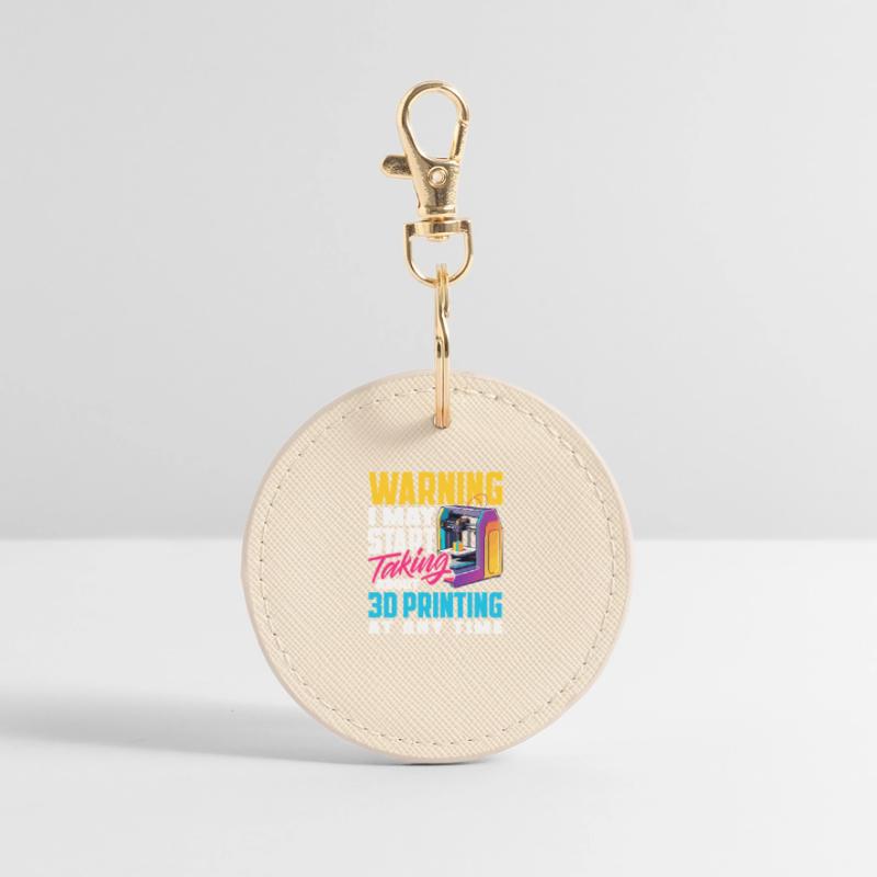 Warning Could Talk About 3D Printing Printer Round Keyring