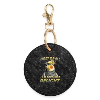 Perroquet de compagnie Oiseau de compagnie Perruche australienne - Porte-clés rond - noir - Devant
