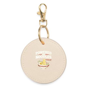 Japanese Ramen Noodles Anime Design - Round Keyring - oyster - Front