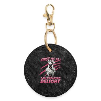 Cockatoo Bird Humor Cockatoo Parrot Pet Bird Hood - Round Keyring - black - Front