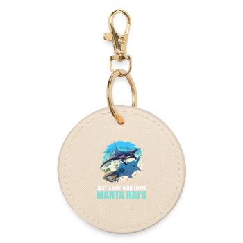 Rays Manta Rays - Round Keyring - oyster - Front