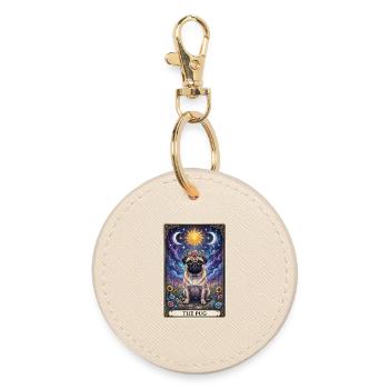 Illustration du Tarot Soleil-Lune Carlin - Porte-clés rond - huître - Devant