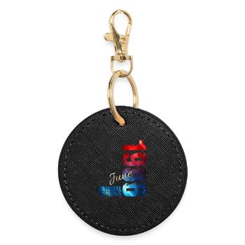 Cadeau du 40e anniversaire Millésime de juin 1986 - Porte-clés rond - noir - Devant