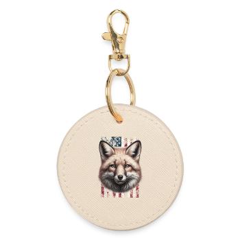 Fox US Red Fox Fox - Round Keyring - oyster - Front