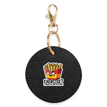 Faire de l’exercice ? Je croyais que tu avais dit frites en plus - Porte-clés rond - noir - Devant